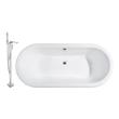bear in a bathtub Streamline Bath Set of Bathroom Tub and Faucet White Soaking Freestanding Tub