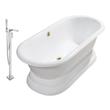 brand new bathtub Streamline Bath Set of Bathroom Tub and Faucet White Soaking Freestanding Tub