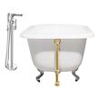 4 feet bathtub Streamline Bath Set of Bathroom Tub and Faucet White Soaking Clawfoot Tub