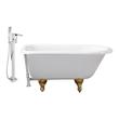 single piece tub shower Streamline Bath Set of Bathroom Tub and Faucet White Soaking Clawfoot Tub