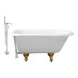bathtub drain claw Streamline Bath Set of Bathroom Tub and Faucet White Soaking Clawfoot Tub
