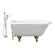oval freestanding bath Streamline Bath Set of Bathroom Tub and Faucet White Soaking Clawfoot Tub
