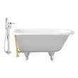 freestanding soaking tub wood Streamline Bath Set of Bathroom Tub and Faucet White Soaking Clawfoot Tub