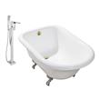 single jacuzzi tub Streamline Bath Set of Bathroom Tub and Faucet White Soaking Clawfoot Tub