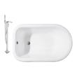 1 piece shower tub Streamline Bath Set of Bathroom Tub and Faucet White Soaking Clawfoot Tub