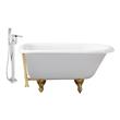 bathtub high Streamline Bath Set of Bathroom Tub and Faucet White Soaking Clawfoot Tub