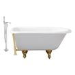bear in a bathtub Streamline Bath Set of Bathroom Tub and Faucet White Soaking Clawfoot Tub