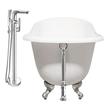 59 inch freestanding whirlpool tub Streamline Bath Set of Bathroom Tub and Faucet White Soaking Clawfoot Tub