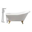 jacuzzi bathtub for home Streamline Bath Set of Bathroom Tub and Faucet White Soaking Clawfoot Tub