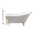 installing a free standing bath Streamline Bath Set of Bathroom Tub and Faucet White Soaking Clawfoot Tub