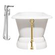 clawfoot tub drain installation Streamline Bath Set of Bathroom Tub and Faucet White Soaking Freestanding Tub