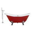 complete bathtub kits Streamline Bath Set of Bathroom Tub and Faucet Red Soaking Clawfoot Tub