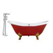 clawfoot tub drain installation Streamline Bath Set of Bathroom Tub and Faucet Red Soaking Clawfoot Tub