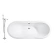 freestanding jetted tub for two Streamline Bath Set of Bathroom Tub and Faucet Red Soaking Clawfoot Tub