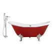 59 freestanding bathtub Streamline Bath Set of Bathroom Tub and Faucet Red Soaking Clawfoot Tub