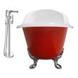 bath tub logo Streamline Bath Set of Bathroom Tub and Faucet Red Soaking Clawfoot Tub