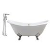 67 inch bathtub Streamline Bath Set of Bathroom Tub and Faucet White  Soaking Clawfoot Tub