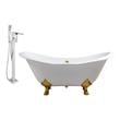 59 freestanding bathtub Streamline Bath Set of Bathroom Tub and Faucet White  Soaking Clawfoot Tub