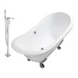 4 piece bathtub faucet set Streamline Bath Set of Bathroom Tub and Faucet White  Soaking Clawfoot Tub