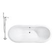 4 piece bathtub faucet set Streamline Bath Set of Bathroom Tub and Faucet White  Soaking Clawfoot Tub
