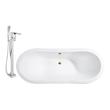 tin bathtub for adults Streamline Bath Set of Bathroom Tub and Faucet White  Soaking Clawfoot Tub