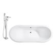 cedar wood bathtub Streamline Bath Set of Bathroom Tub and Faucet White  Soaking Clawfoot Tub