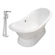 wet room bathtub Streamline Bath Set of Bathroom Tub and Faucet White  Soaking Freestanding Tub