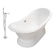 over the tub bath seat Streamline Bath Set of Bathroom Tub and Faucet White  Soaking Freestanding Tub