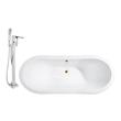 96 inch bathtub Streamline Bath Set of Bathroom Tub and Faucet White  Soaking Freestanding Tub