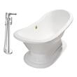 double ended bathtub Streamline Bath Set of Bathroom Tub and Faucet White  Soaking Freestanding Tub