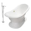 whirlpool bath plug Streamline Bath Set of Bathroom Tub and Faucet White  Soaking Freestanding Tub