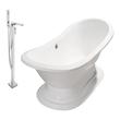 bathtub for two Streamline Bath Set of Bathroom Tub and Faucet White  Soaking Freestanding Tub