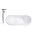 top tub Streamline Bath Set of Bathroom Tub and Faucet White  Soaking Freestanding Tub