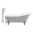 bathtub shower tile ideas Streamline Bath Set of Bathroom Tub and Faucet White Soaking Clawfoot Tub