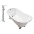 maax clawfoot tub Streamline Bath Set of Bathroom Tub and Faucet White Soaking Clawfoot Tub