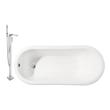 clear resin bathtub Streamline Bath Set of Bathroom Tub and Faucet White Soaking Clawfoot Tub