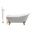old fashioned bathtub faucet Streamline Bath Set of Bathroom Tub and Faucet White Soaking Clawfoot Tub