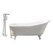 wooden tubs for bathing Streamline Bath Set of Bathroom Tub and Faucet White Soaking Clawfoot Tub
