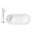 freestanding bath set Streamline Bath Set of Bathroom Tub and Faucet White Soaking Clawfoot Tub