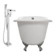 freestanding bath set Streamline Bath Set of Bathroom Tub and Faucet White Soaking Clawfoot Tub