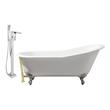 white claw tub Streamline Bath Set of Bathroom Tub and Faucet White Soaking Clawfoot Tub