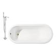 maax tub drain Streamline Bath Set of Bathroom Tub and Faucet White Soaking Clawfoot Tub