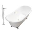 bath tub for adults 4 feet Streamline Bath Set of Bathroom Tub and Faucet White Soaking Clawfoot Tub