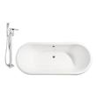 freestanding bath ideas Streamline Bath Set of Bathroom Tub and Faucet White Soaking Clawfoot Tub