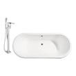 abs bathtub drain Streamline Bath Set of Bathroom Tub and Faucet White Soaking Clawfoot Tub
