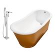 oval jetted tub Streamline Bath Set of Bathroom Tub and Faucet Gold Soaking Freestanding Tub