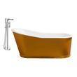 water tub stopper Streamline Bath Set of Bathroom Tub and Faucet Gold Soaking Freestanding Tub