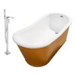 maax bathtub drain stopper Streamline Bath Set of Bathroom Tub and Faucet Gold Soaking Freestanding Tub