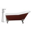 jacuzzi ideas in bathroom Streamline Bath Set of Bathroom Tub and Faucet Red Soaking Clawfoot Tub
