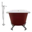 double jacuzzi tub Streamline Bath Set of Bathroom Tub and Faucet Red Soaking Clawfoot Tub
